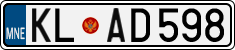 License plate of Montenegro, Cars