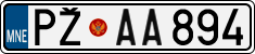 License plate of Montenegro, Cars