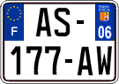 French license plate, SIV (ordinary)