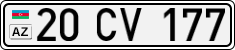 License plate of Azerbaijan, Cars