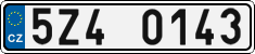 License plate of the Czech Republic, Cars (2001)