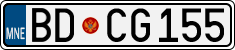 License plate of Montenegro, Cars
