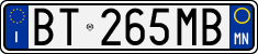 License plate of Italy, Cars (1994 year series)