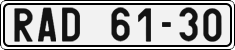 License plate of the Czech Republic, Cars (1960)