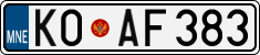 License plate of Montenegro, Cars