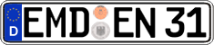 German license plate, Regular plates