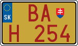 License plate of Slovakia, Oldtimers