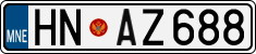 License plate of Montenegro, Cars