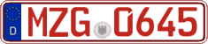German license plate, Red license plates