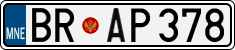 License plate of Montenegro, Cars
