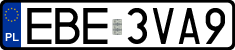 License plates of Poland, Regular car plates