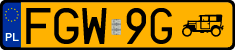 License plates of Poland, Oldtimers
