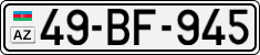 License plate of Azerbaijan, Cars