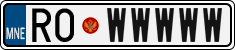 License plate of Montenegro, Vanity Plates