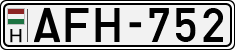 license plates of Hungary, Cars (1990)
