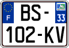 French license plate, SIV (ordinary)