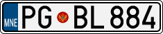 License plate of Montenegro, Cars