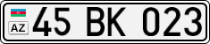 License plate of Azerbaijan, Cars