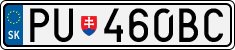 License plate of Slovakia, Cars