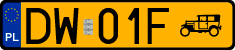 License plates of Poland, Oldtimers
