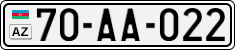 License plate of Azerbaijan, Cars