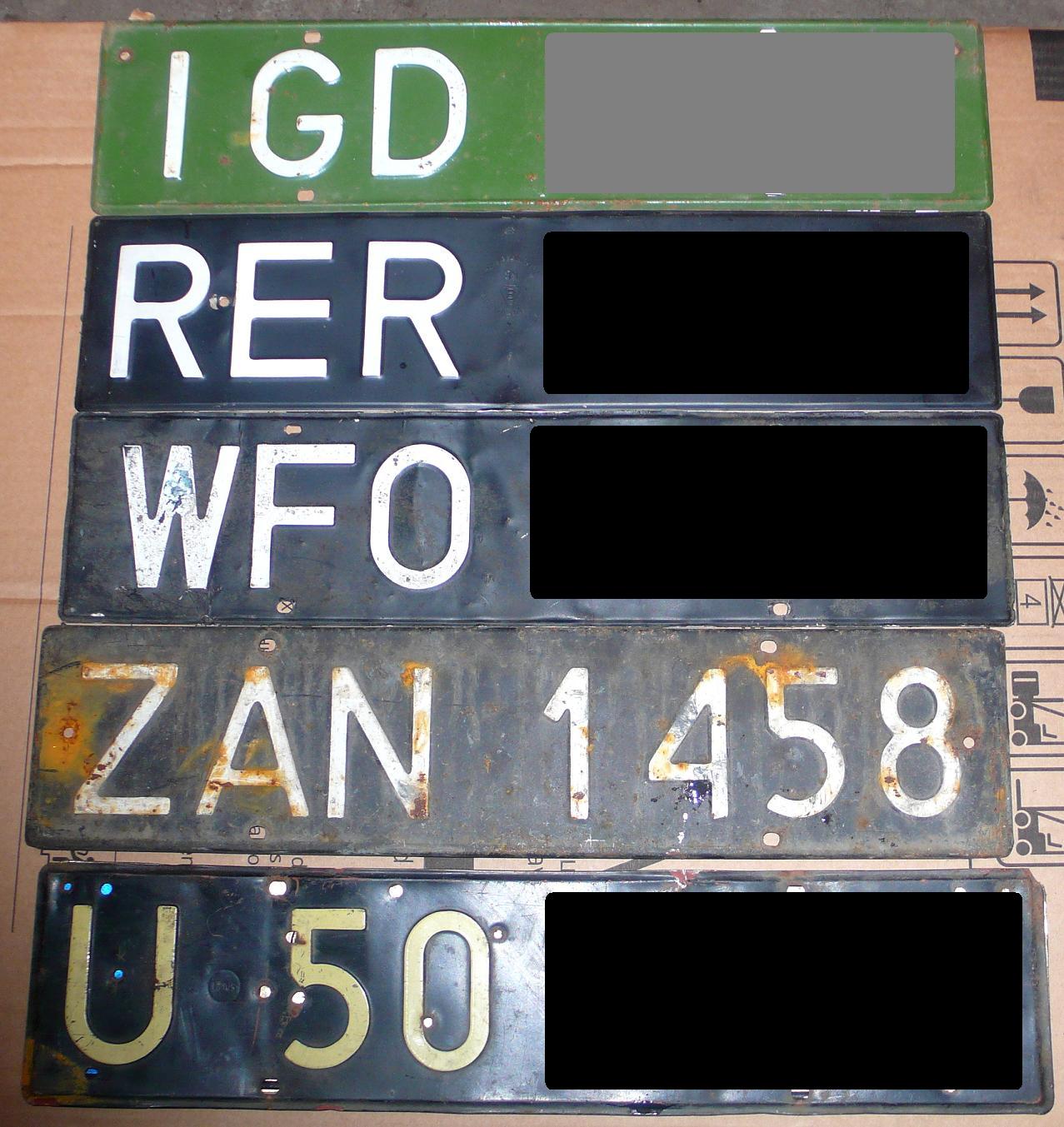 ZAN 1458, License plate without vehicle 