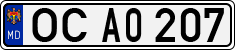 License plate of Moldova, Cars (1992)