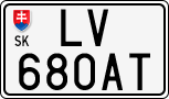 License plate of Slovakia, Cars