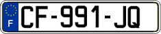 French license plate, SIV (ordinary)