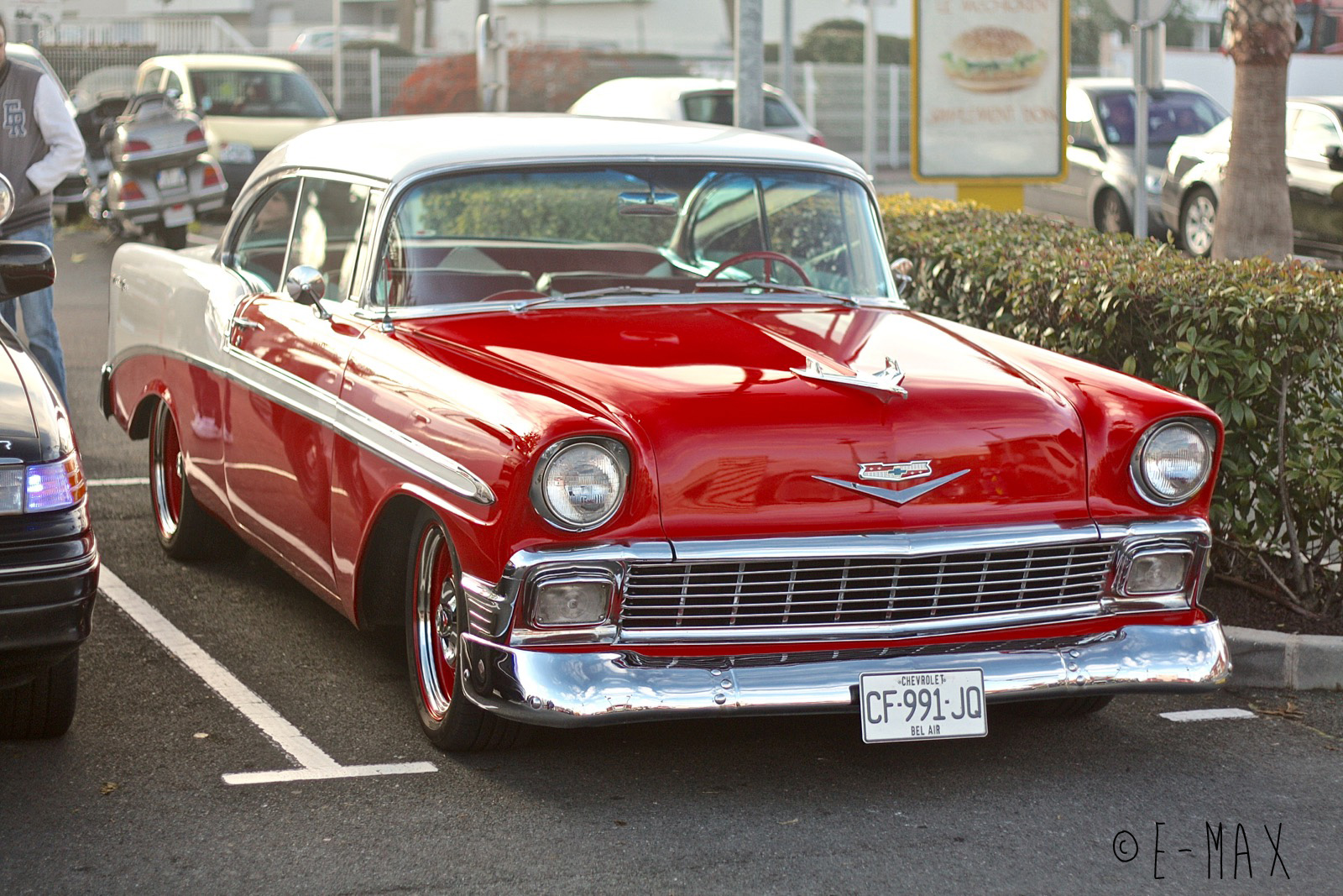 CF-991-JQ, Chevrolet Bel Air 2nd gen 1956 2-door Hardtop (2454; A-body), 1st facelift, 1955–1956
