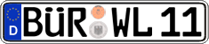 German license plate, Regular plates