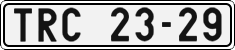 License plate of the Czech Republic, Cars (1960)