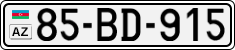 License plate of Azerbaijan, Cars