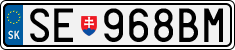License plate of Slovakia, Cars