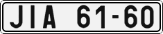 License plate of the Czech Republic, Cars (1960)