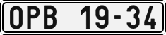 License plate of the Czech Republic, Cars (1960)