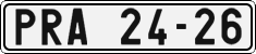 License plate of the Czech Republic, Cars (1960)