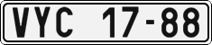 License plate of the Czech Republic, Cars (1960)