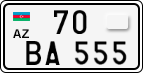 License plate of Azerbaijan, Cars