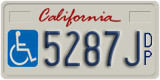 California, Vehicles for disabled persons (D/PXXXXX, XXXXXD/P, DP12345)