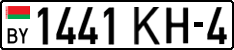 License plate Belarus, Cars (2004)