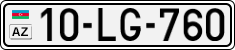 License plate of Azerbaijan, Cars
