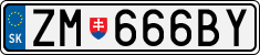 License plate of Slovakia, Cars