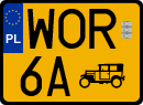 License plates of Poland, Oldtimers