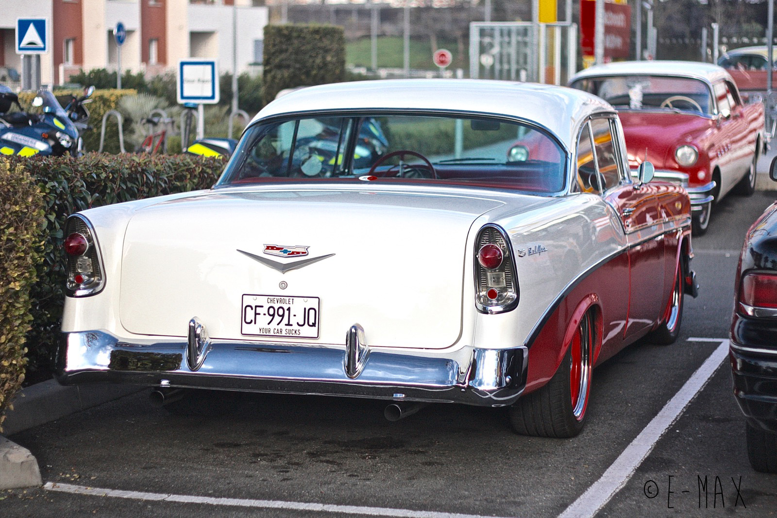 CF-991-JQ, Chevrolet Bel Air 2nd gen 1956 2-door Hardtop (2454; A-body), 1st facelift, 1955–1956