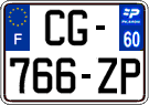French license plate, SIV (ordinary)