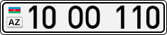 License plate of Azerbaijan, Cars