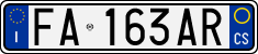 License plate of Italy, Cars (1994 year series)