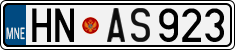 License plate of Montenegro, Cars