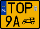 License plates of Poland, Oldtimers